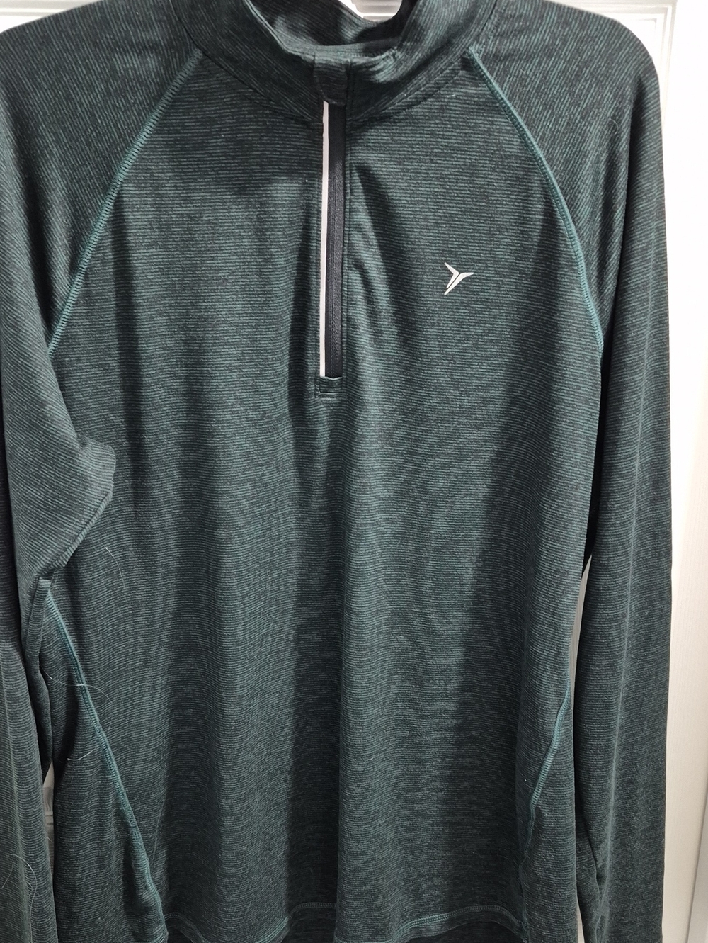 Old Navy Men's Heathered Dark Teal Quarter-Zip Crewneck Sweater